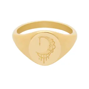 Feel By The Moon Signet Ring