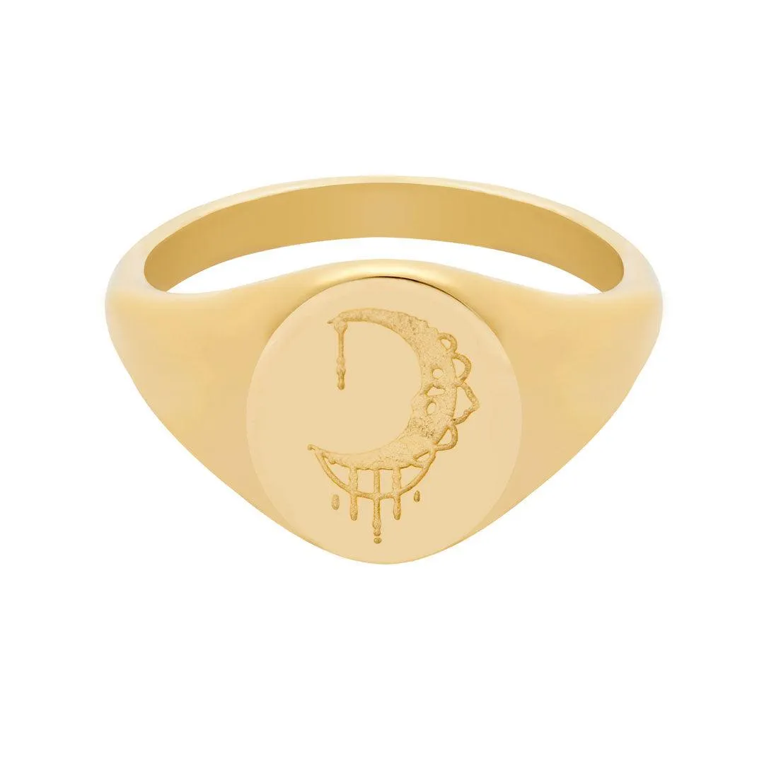 Feel By The Moon Signet Ring