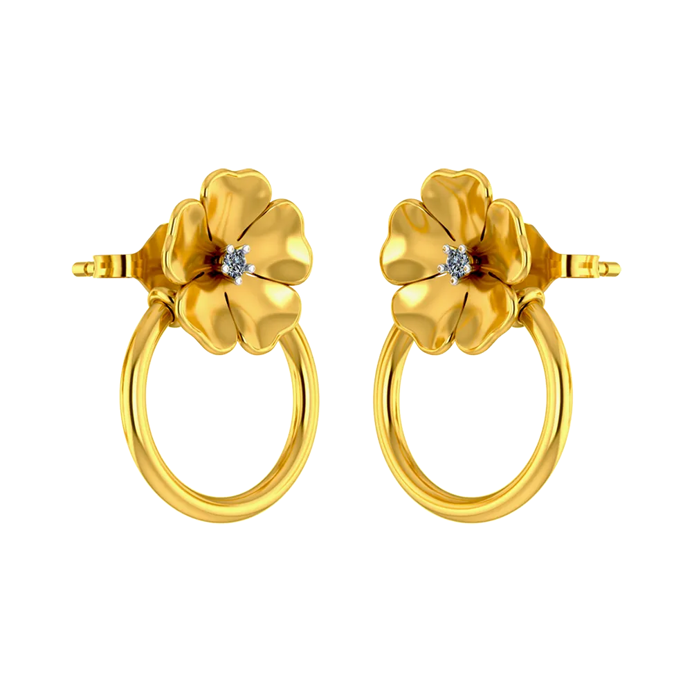 Floral Designed Stunning Diamond Earrings For Women