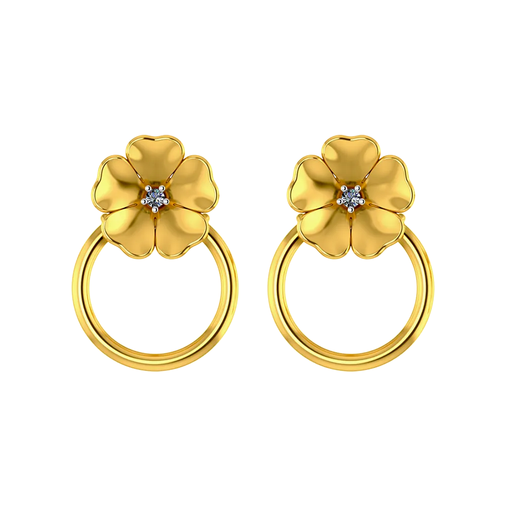 Floral Designed Stunning Diamond Earrings For Women