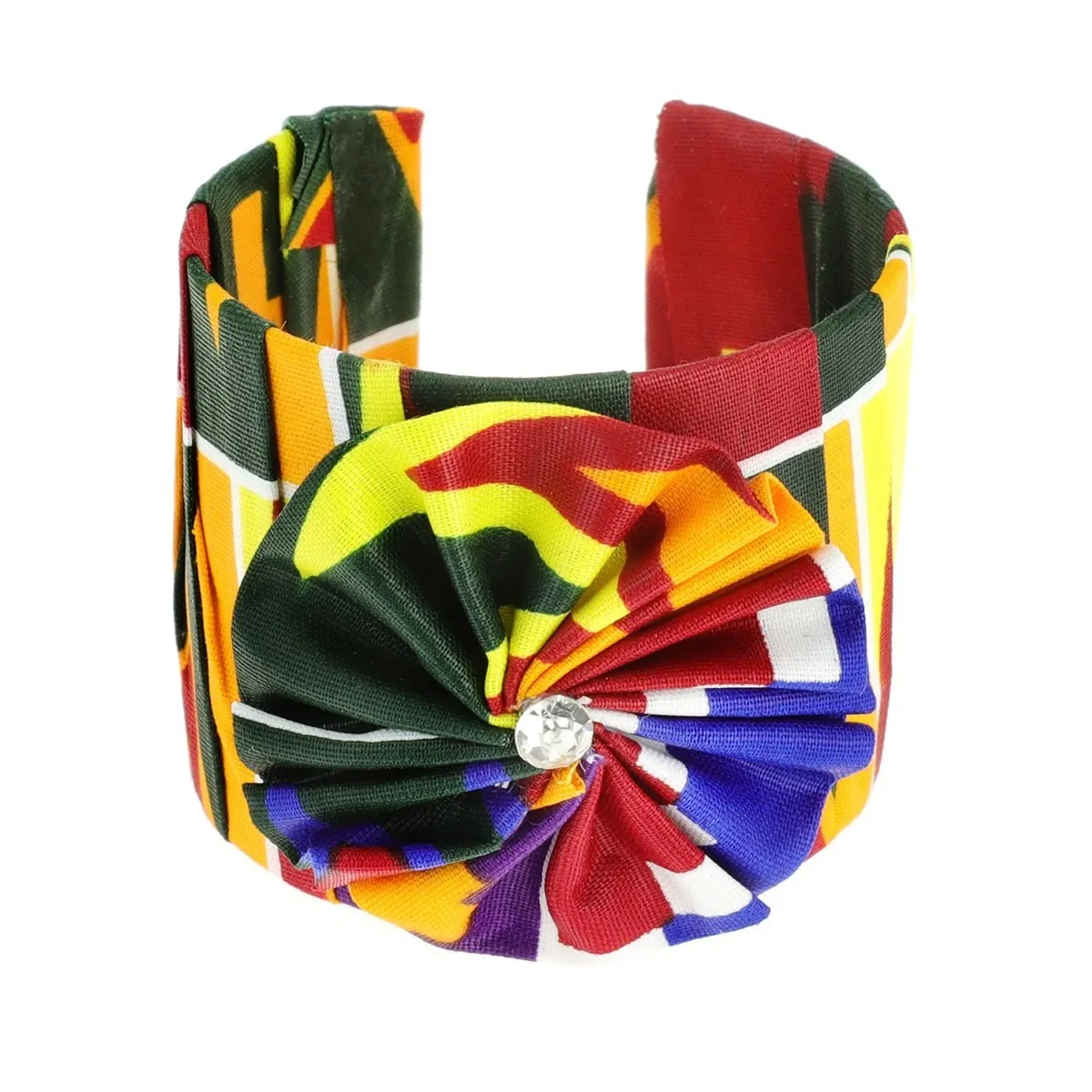 FLOWER CUFF BRACELET AFRICAN PRINT