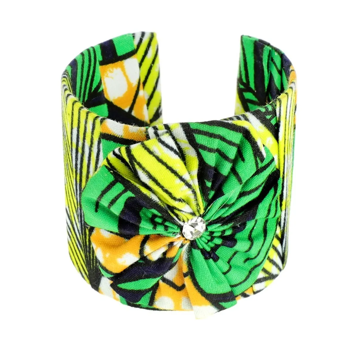 FLOWER CUFF BRACELET AFRICAN PRINT