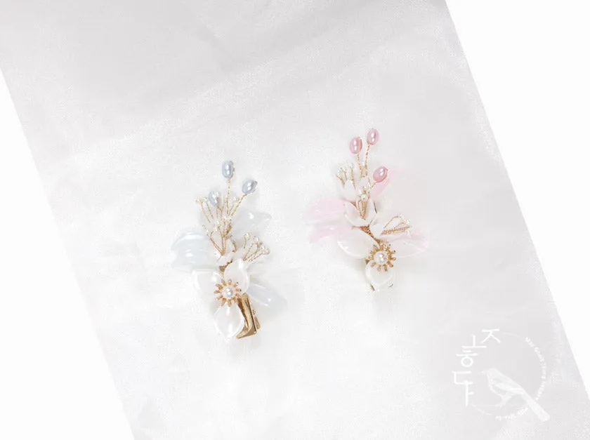 Flower Hairpin in Pink and Skyblue (2 Colors)