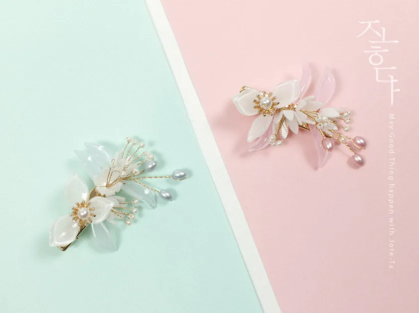 Flower Hairpin in Pink and Skyblue (2 Colors)