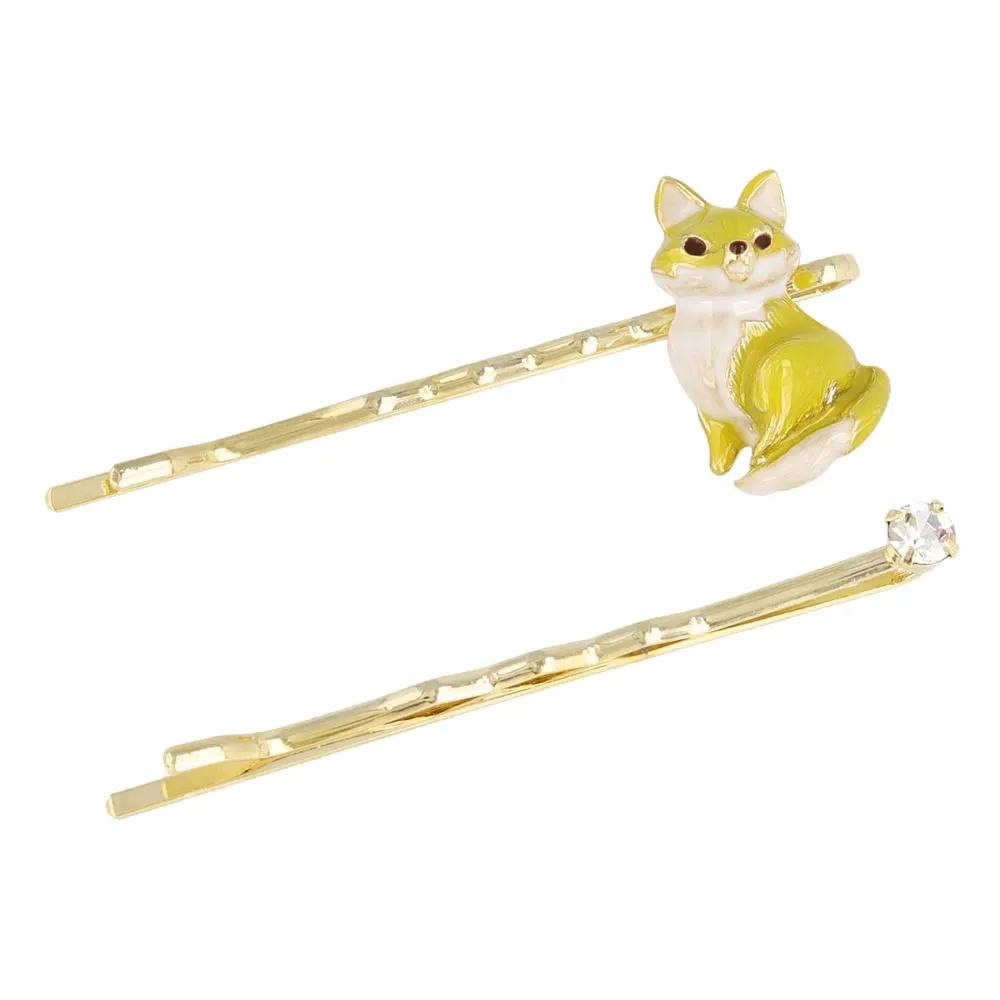 Fluffy Fox Hairpin Set