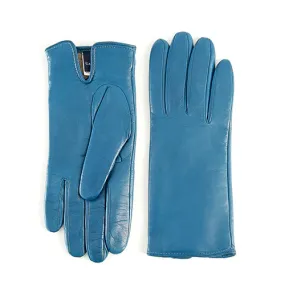 Gala Gloves Women’s Petrol Soft Nappa Leather Gloves With Palm Opening And Cashmere Lining