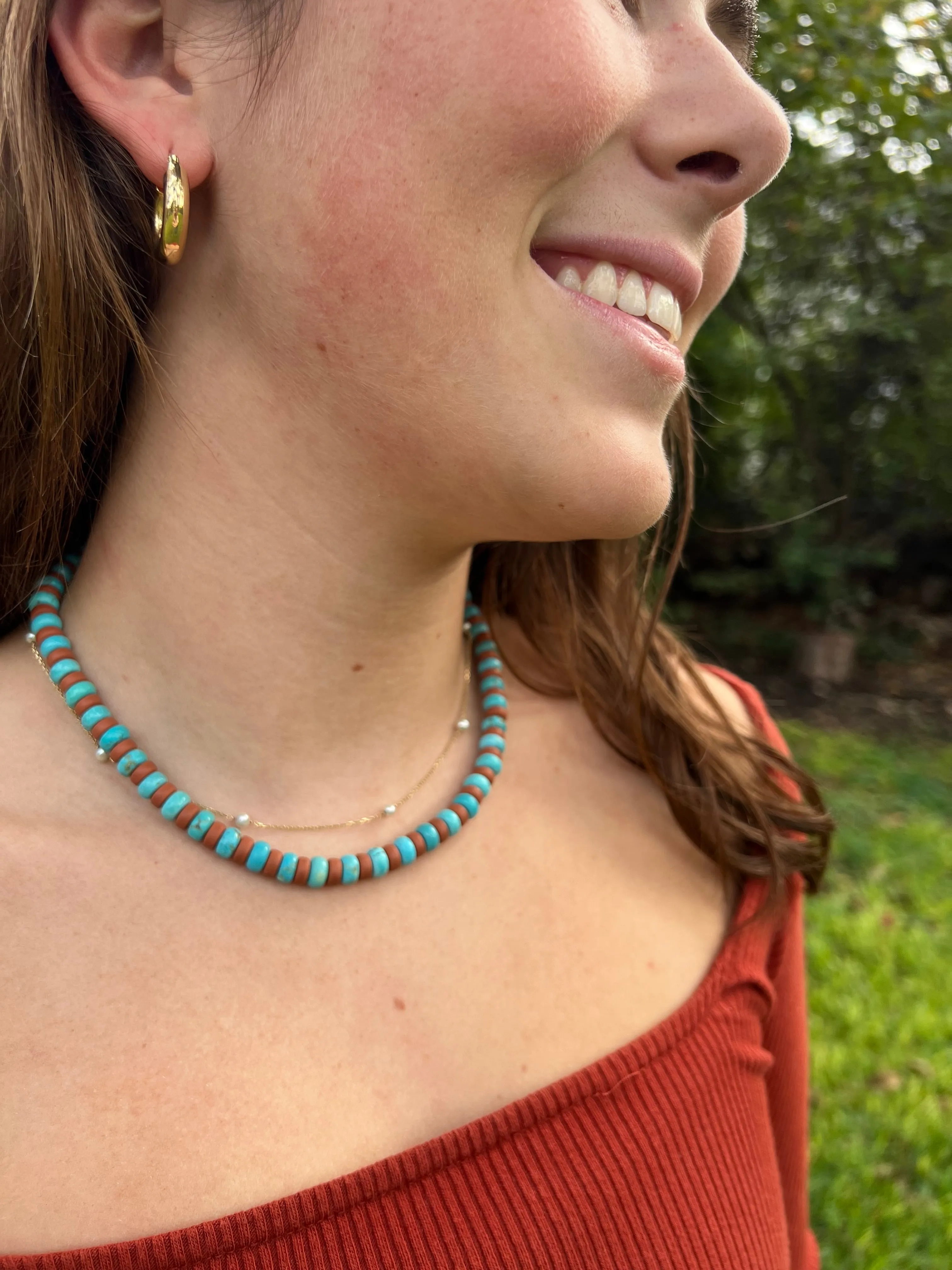 Gather Goods Gameday Turquoise shortie necklace