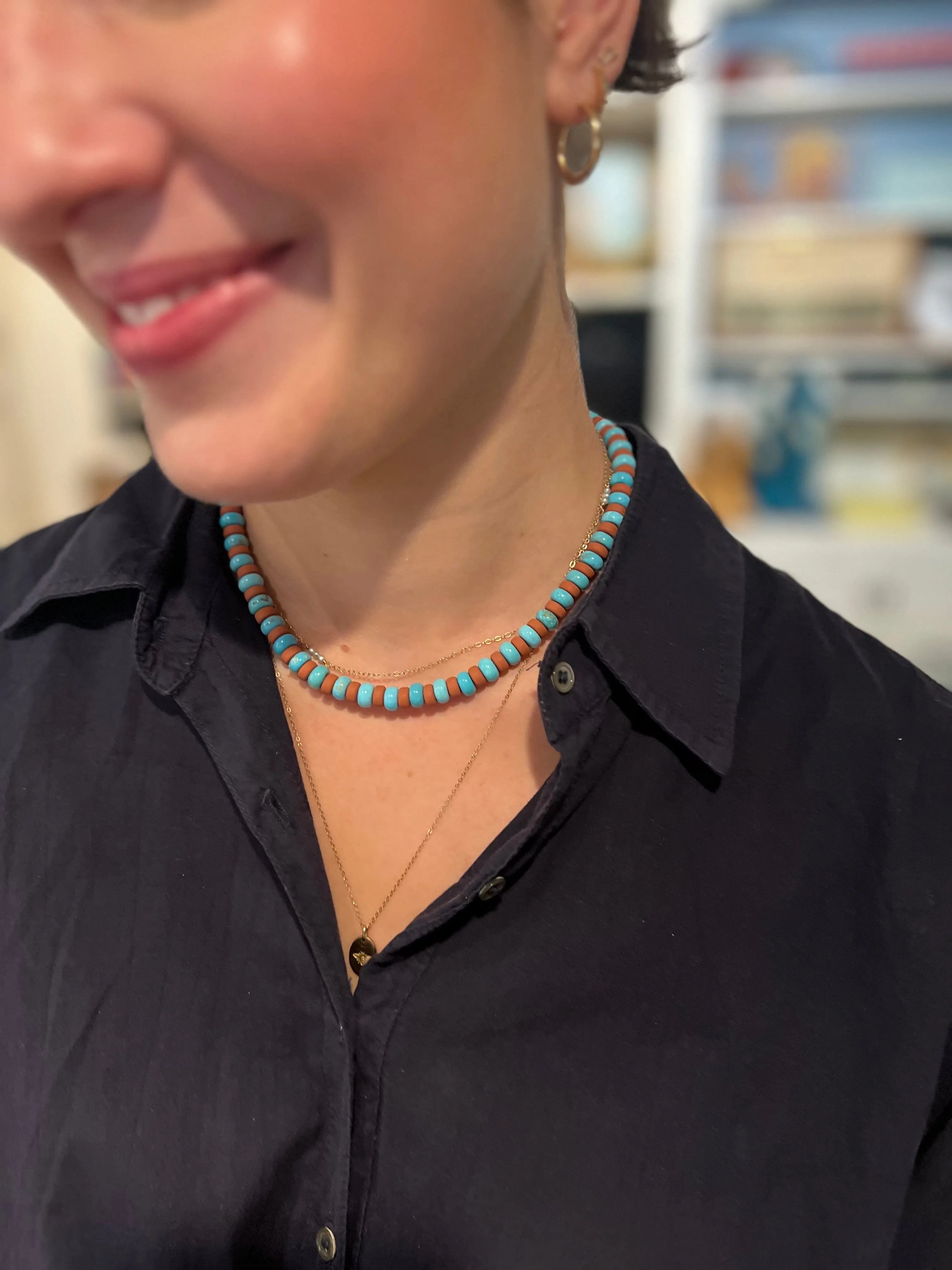 Gather Goods Gameday Turquoise shortie necklace