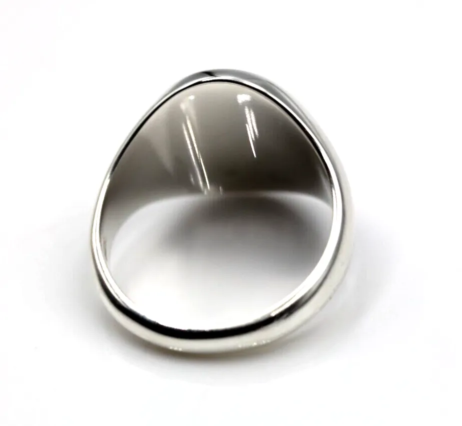 Genuine Heavy Solid Sterling Silver 925 Oval Men Signet Ring With Two Initial