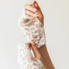 Gloves | Cotton | Sublime Flowers | White | One Size