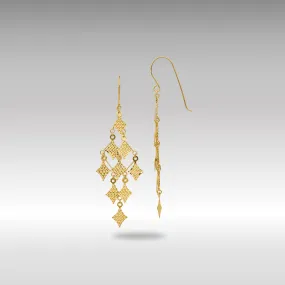 Gold Diamond-cut Chandelier Earrings - Model TL519