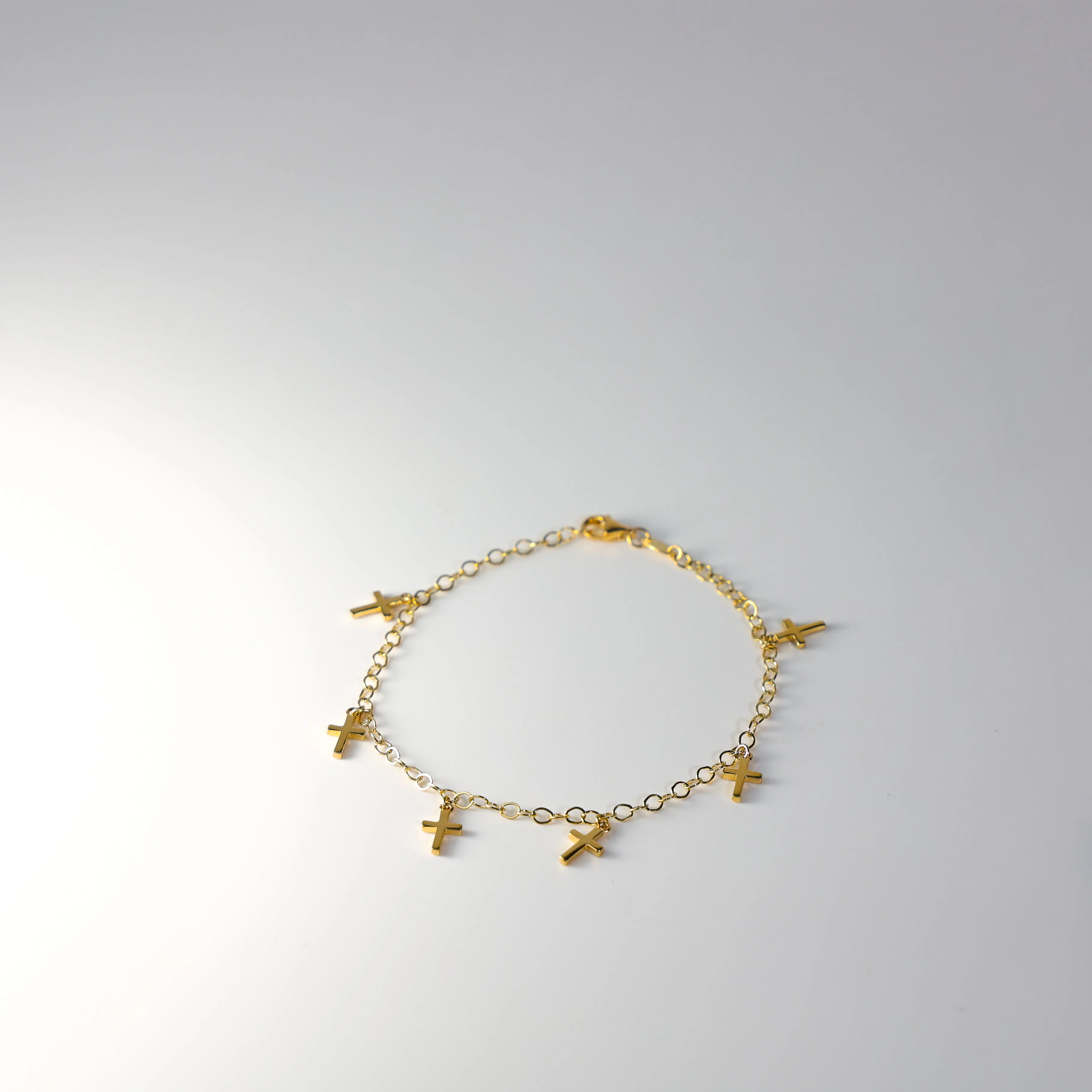 Gold Hanging Crosses Bracelet Model-AB775