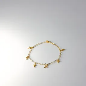 Gold Hanging Crosses Bracelet Model-AB775