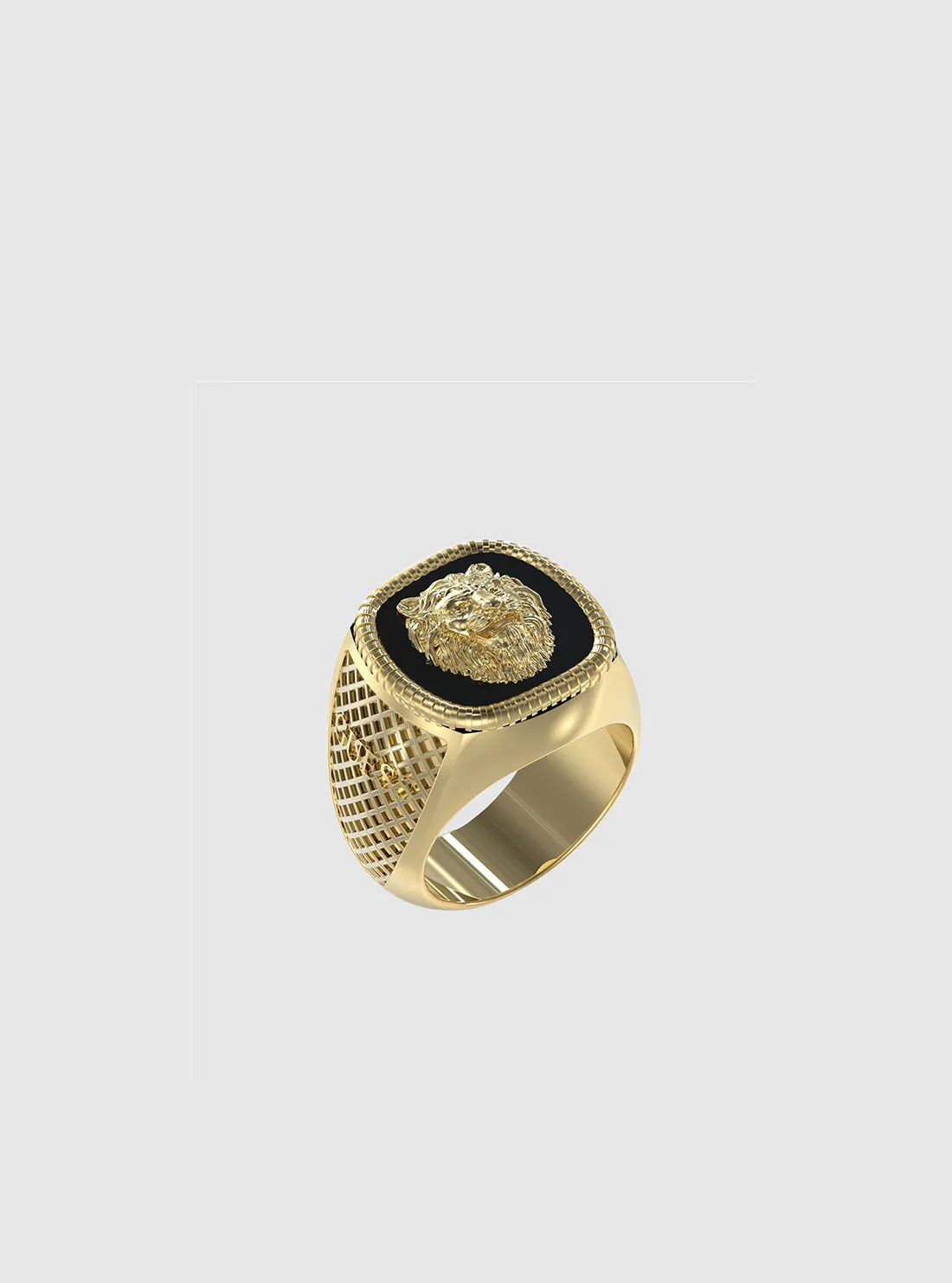 Gold Lion Coin Ring