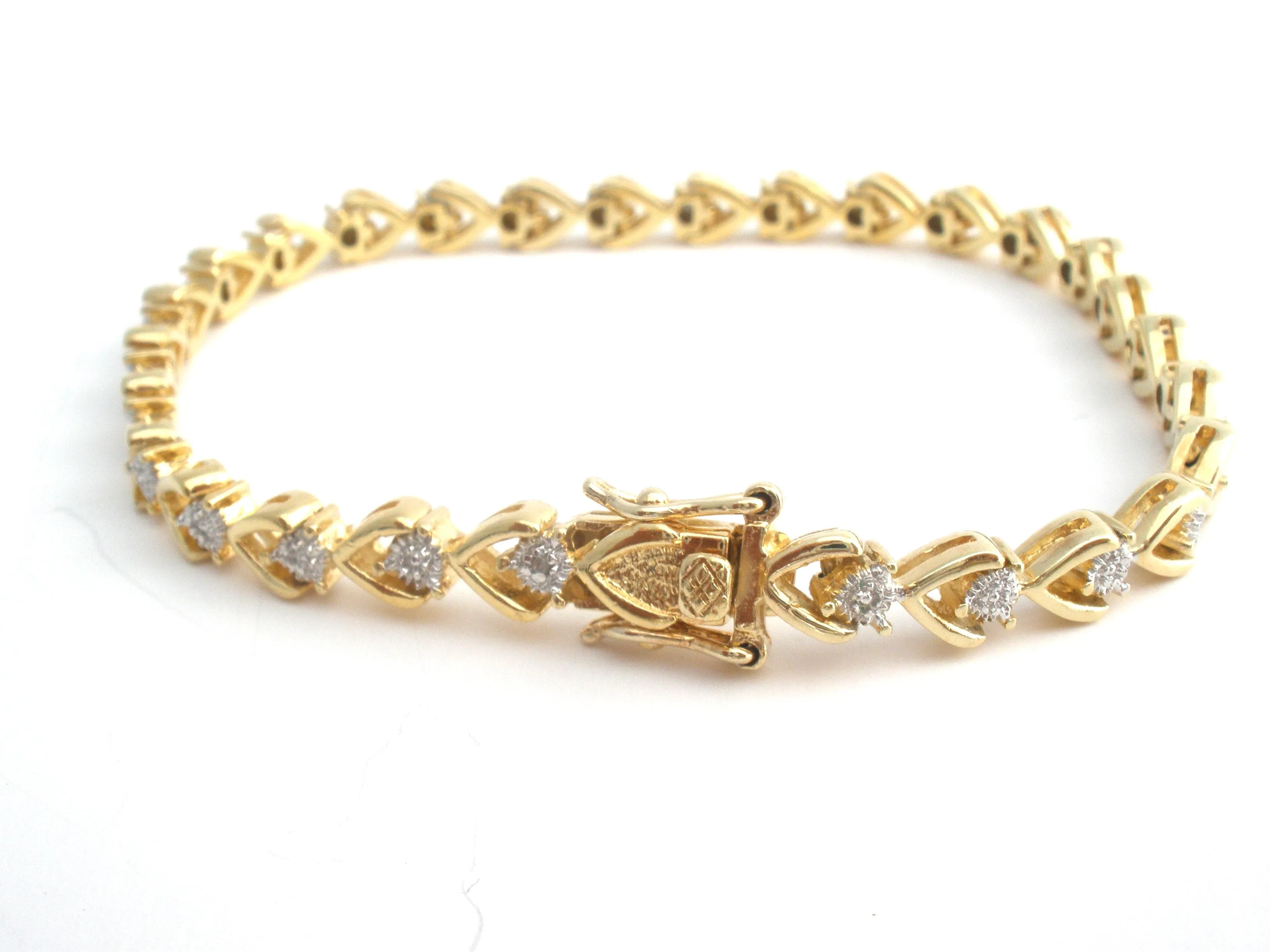 Gold Over Sterling Silver Diamond Tennis Bracelet