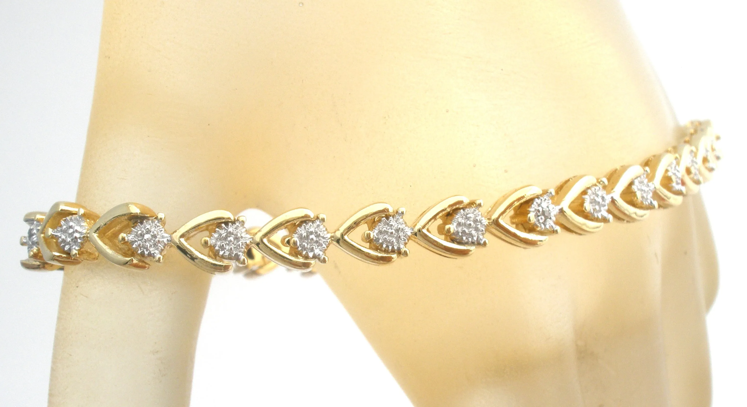 Gold Over Sterling Silver Diamond Tennis Bracelet