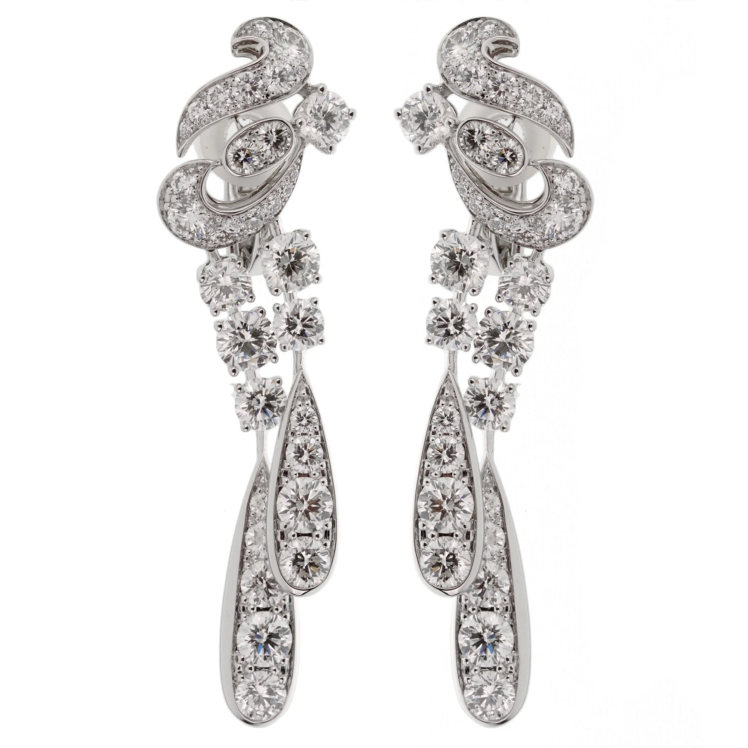 Graff Magnificent Chandelier Diamond Drop White Gold Earrings