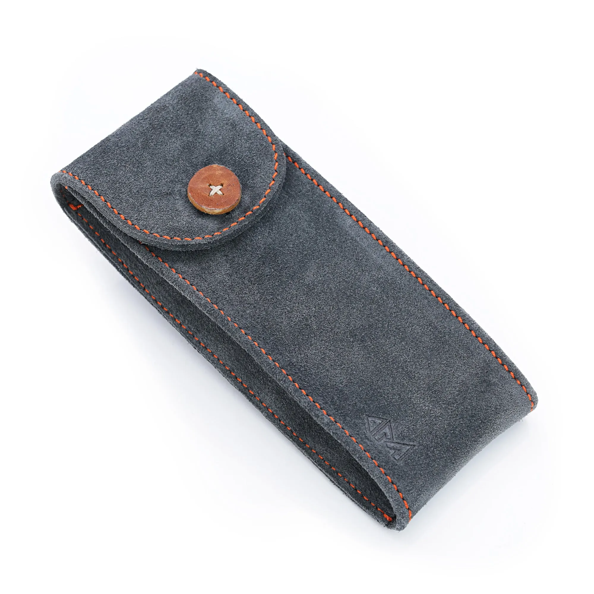 Grey Suede Leather Travel Watch Pouch, Long Size