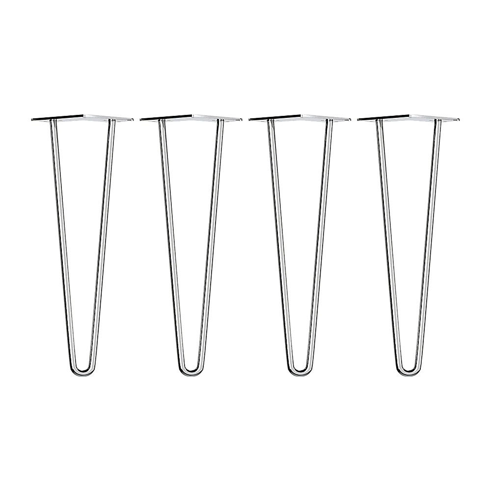 Heavy-Duty Chrome Hairpin Table Legs 71cm Solid Steel Set (4)