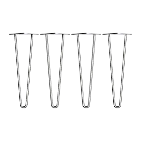 Heavy-Duty Chrome Hairpin Table Legs 71cm Solid Steel Set (4)