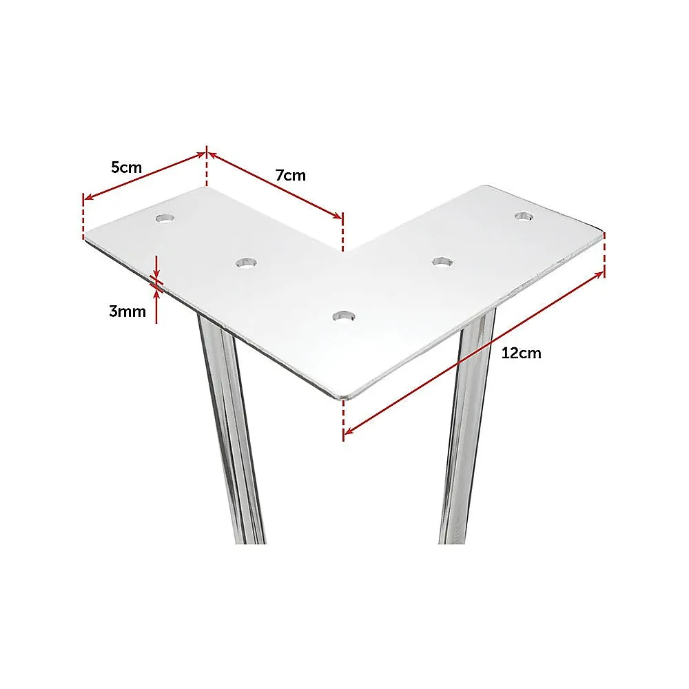 Heavy-Duty Chrome Hairpin Table Legs 71cm Solid Steel Set (4)