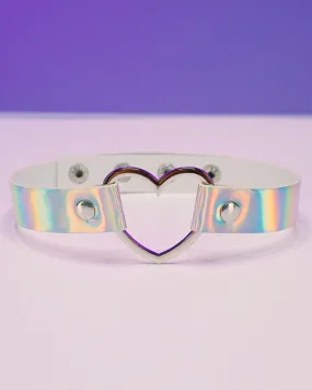 Holographic Choker with Heart Ring