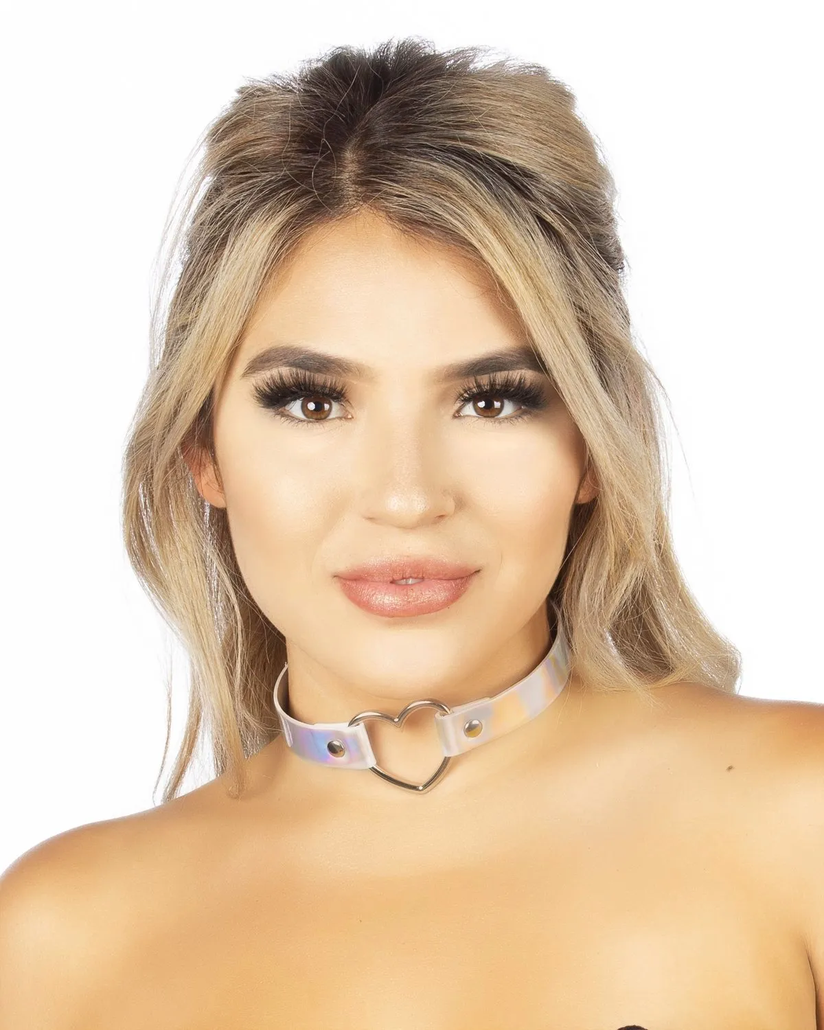 Holographic Choker with Heart Ring