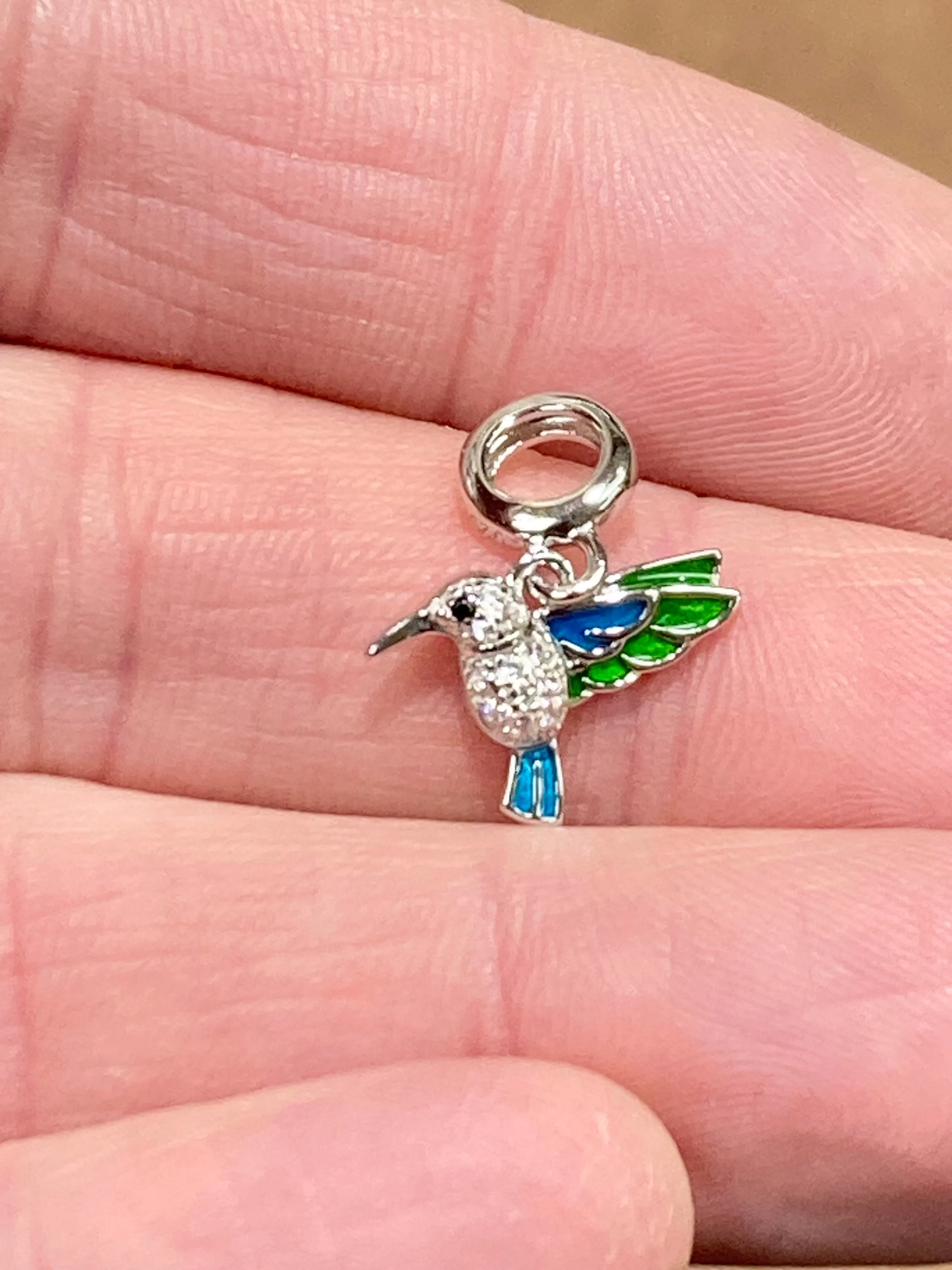 Hummingbird Silver Bead