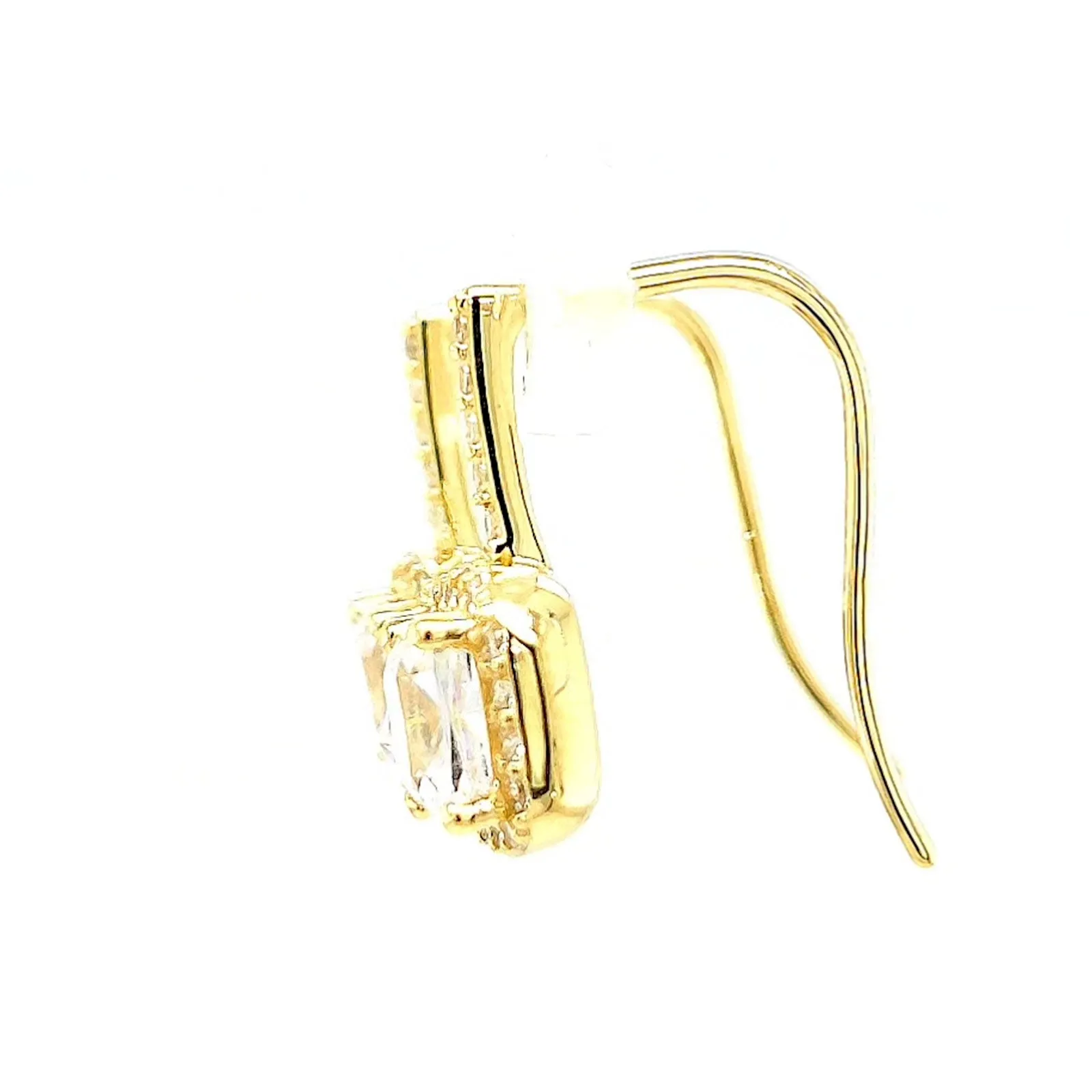 HUSH 9ct Yellow Gold Cushion & Round Brilliant Cut with 2.40 CARAT tw of Diamond Simulants Drop Earrings