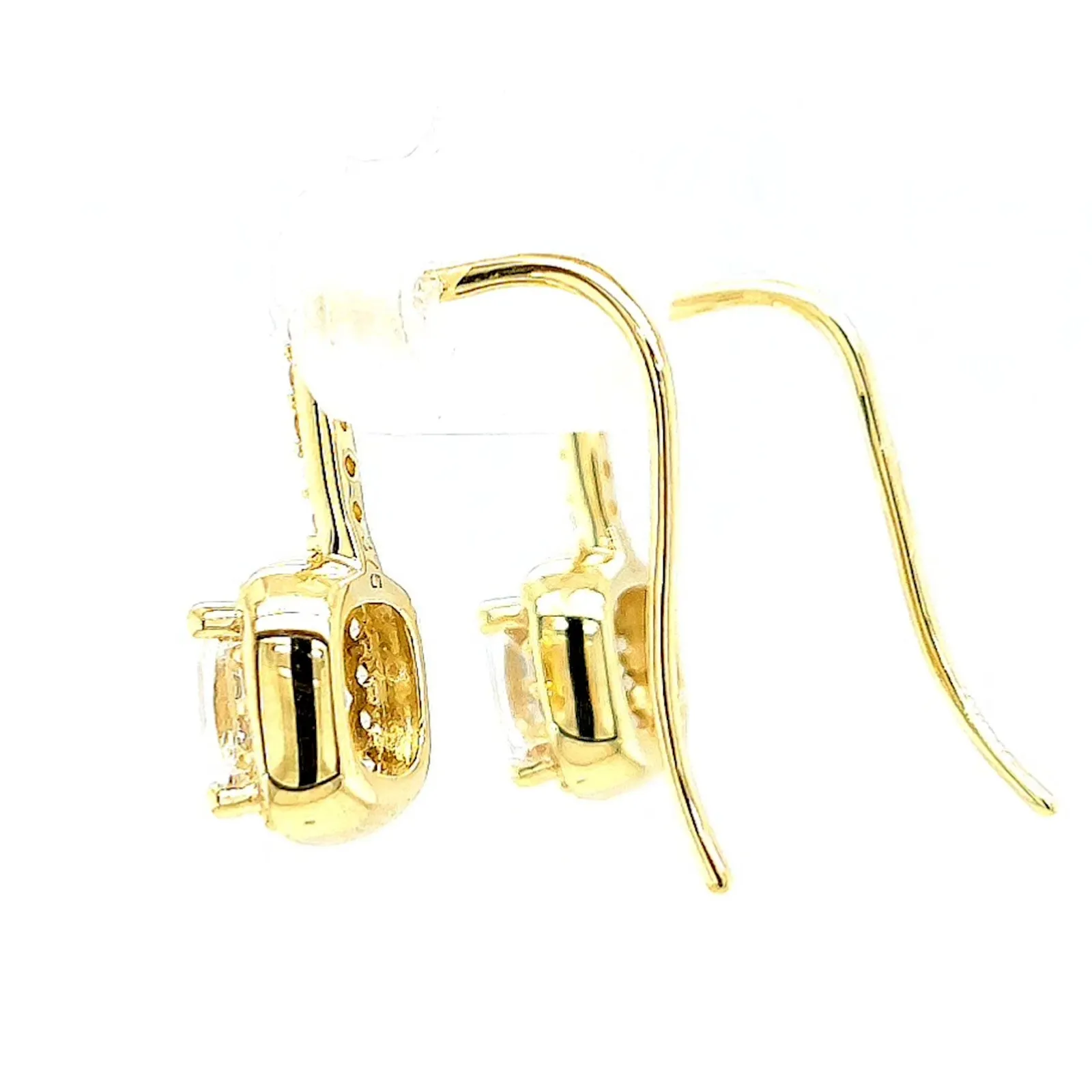 HUSH 9ct Yellow Gold Cushion & Round Brilliant Cut with 2.40 CARAT tw of Diamond Simulants Drop Earrings