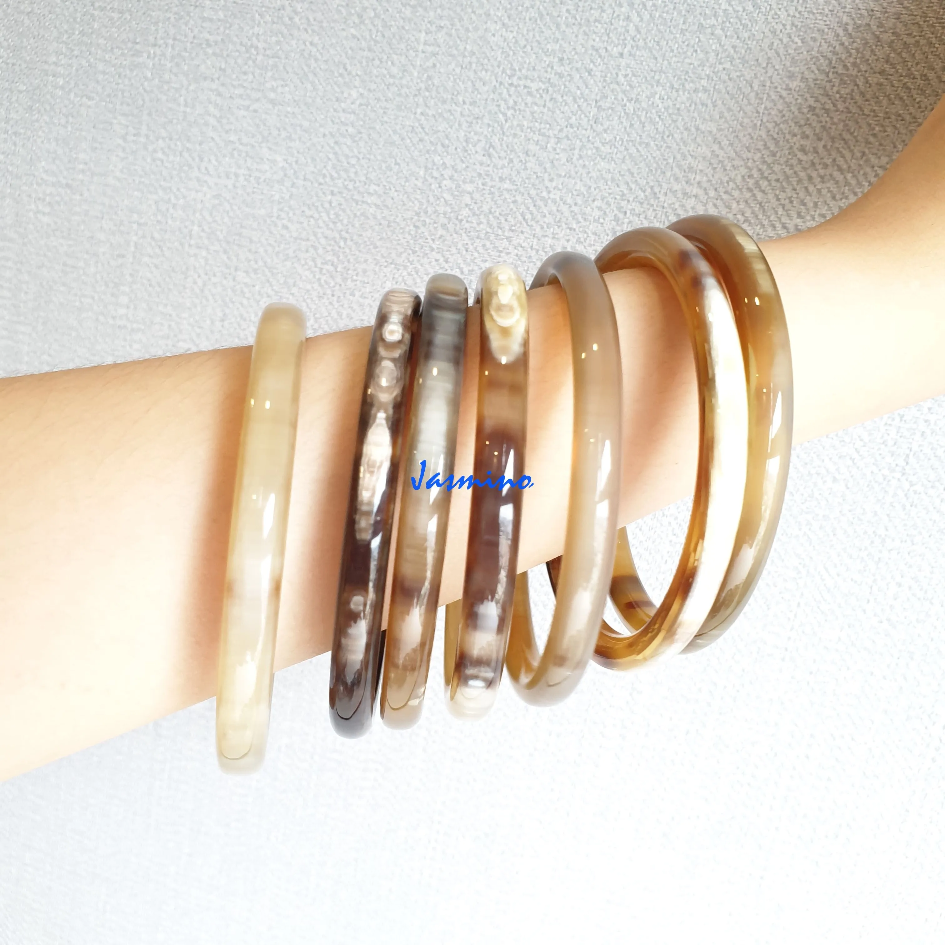 Hypoallergenic Minimalist Horn Bangle Bracelet J17367 [Set 7 bracelets]