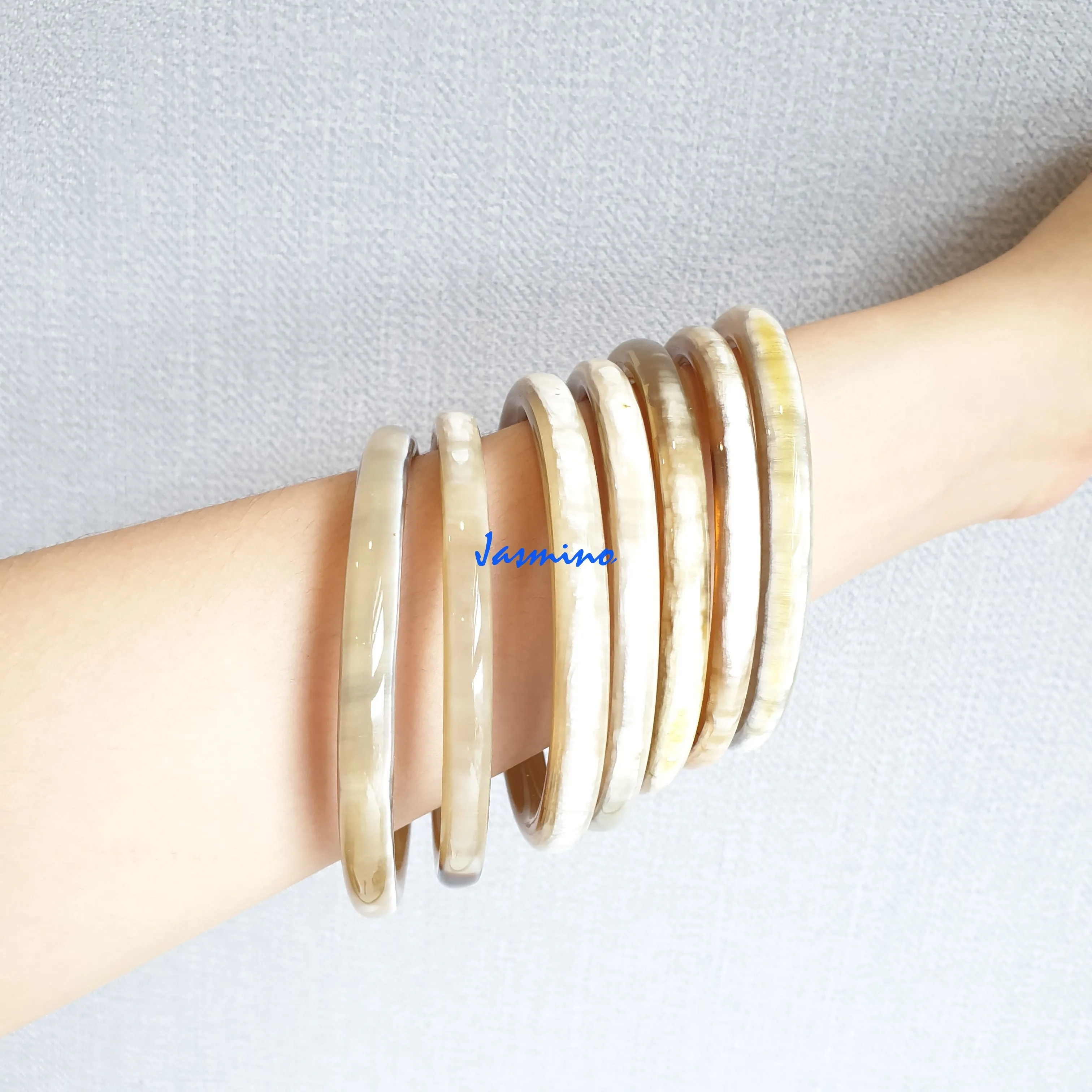 Hypoallergenic Minimalist Horn Bangle Bracelet J17367 [Set 7 bracelets]