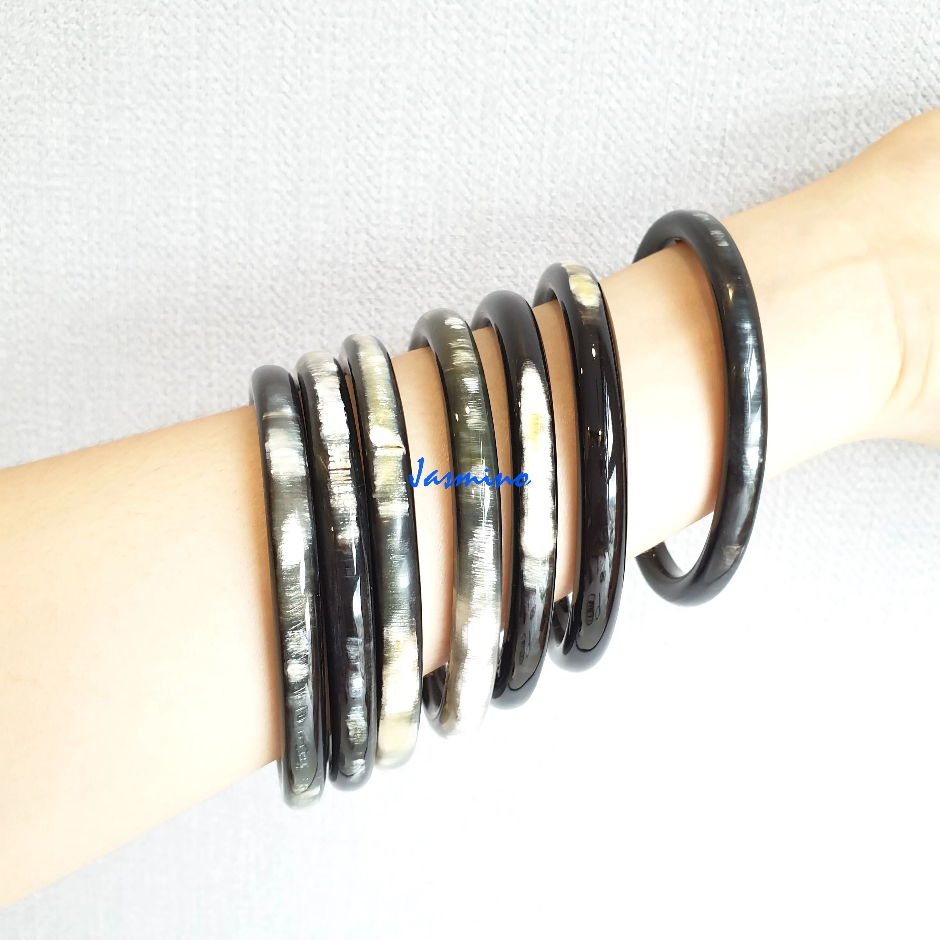 Hypoallergenic Minimalist Horn Bangle Bracelet J17367 [Set 7 bracelets]