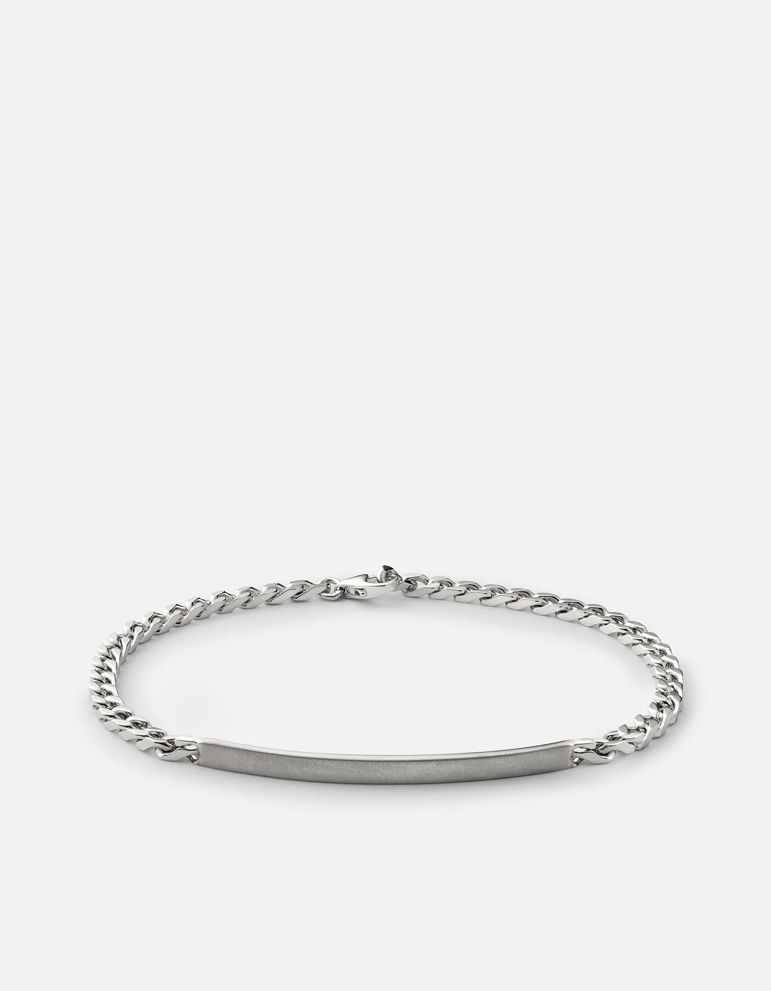 ID Chain Bracelet, Matte Sterling Silver