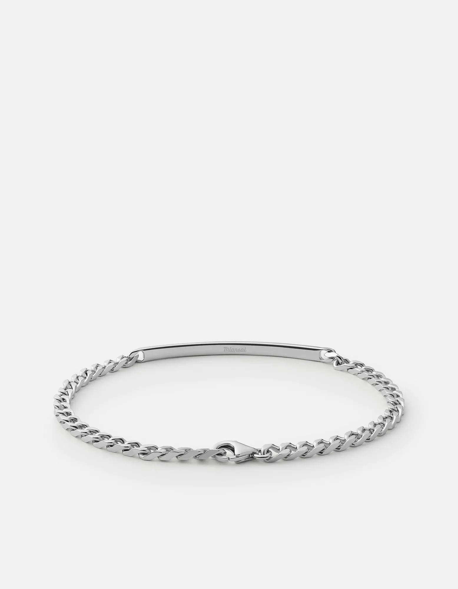 ID Chain Bracelet, Matte Sterling Silver