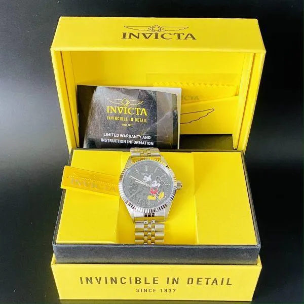 Invicta Disney Mickey 43mm 50m Waterproof Date Watch Men's Women's