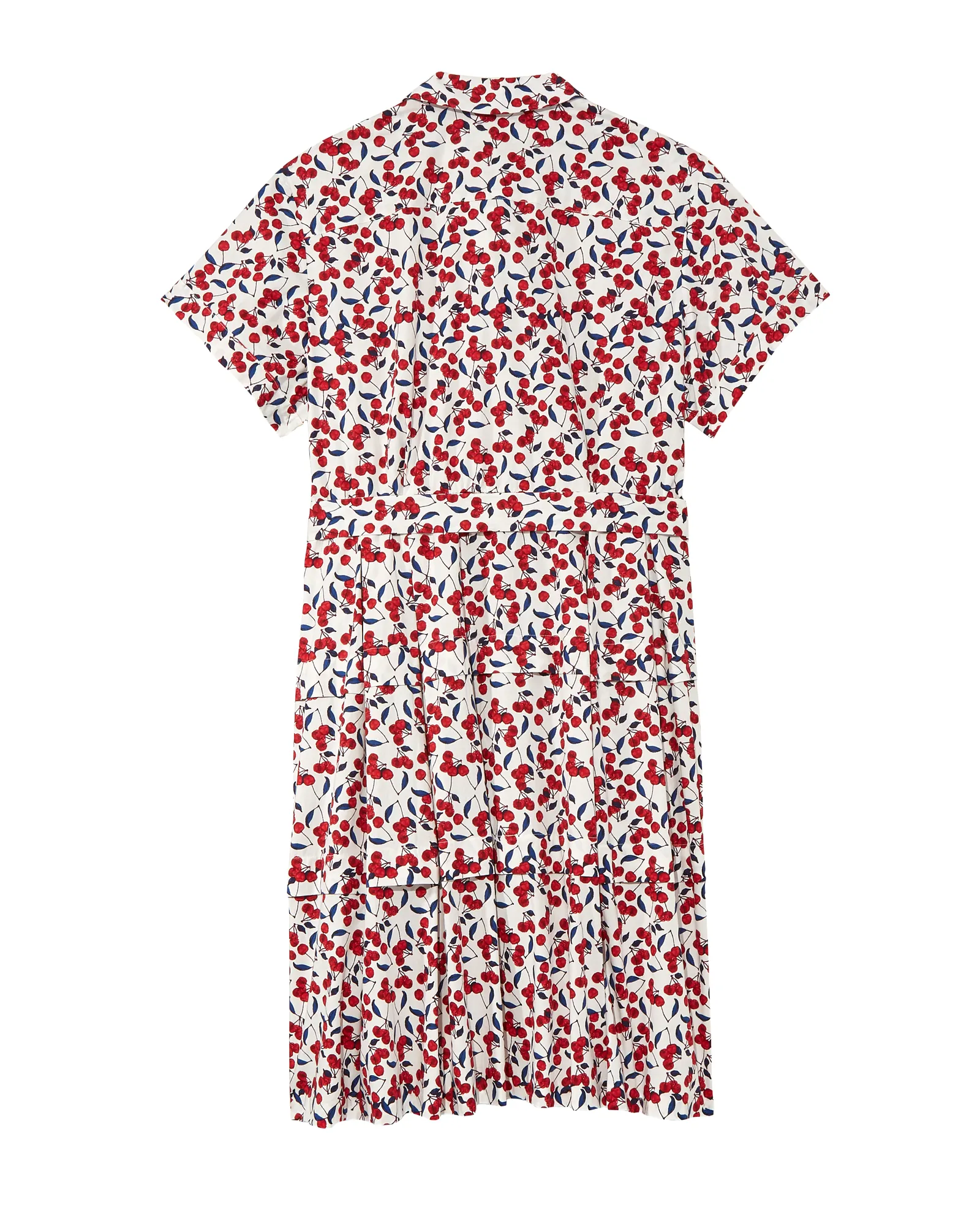 Ivey Shirt Dress | White / Red