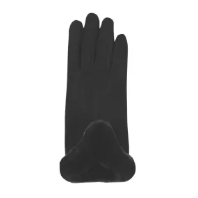 Jeanne Simmons Accessories Faux Suede With Cuff Black Gloves (Women's)