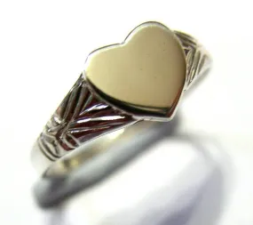 Kaedesigns New Size H Sterling Silver Heart Signet Ring