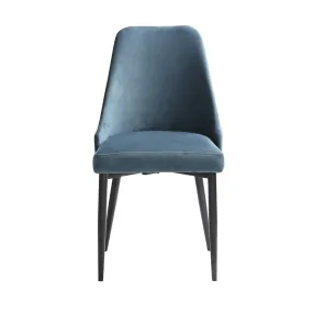 Keene Blue Velvet Side Chair, Set of 2