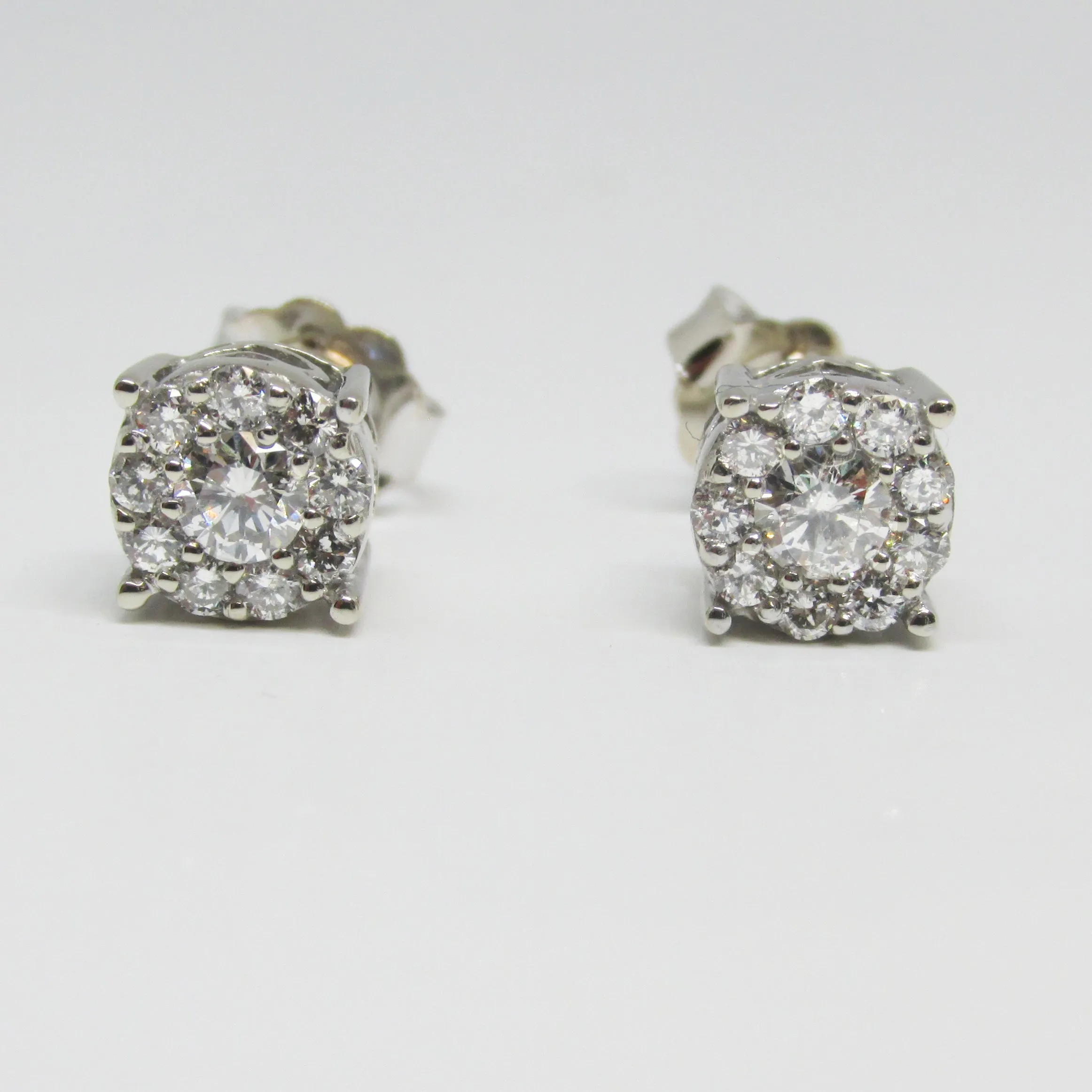 Lab Grown Diamond Halo Stud Earrings 0.75 ct. tw