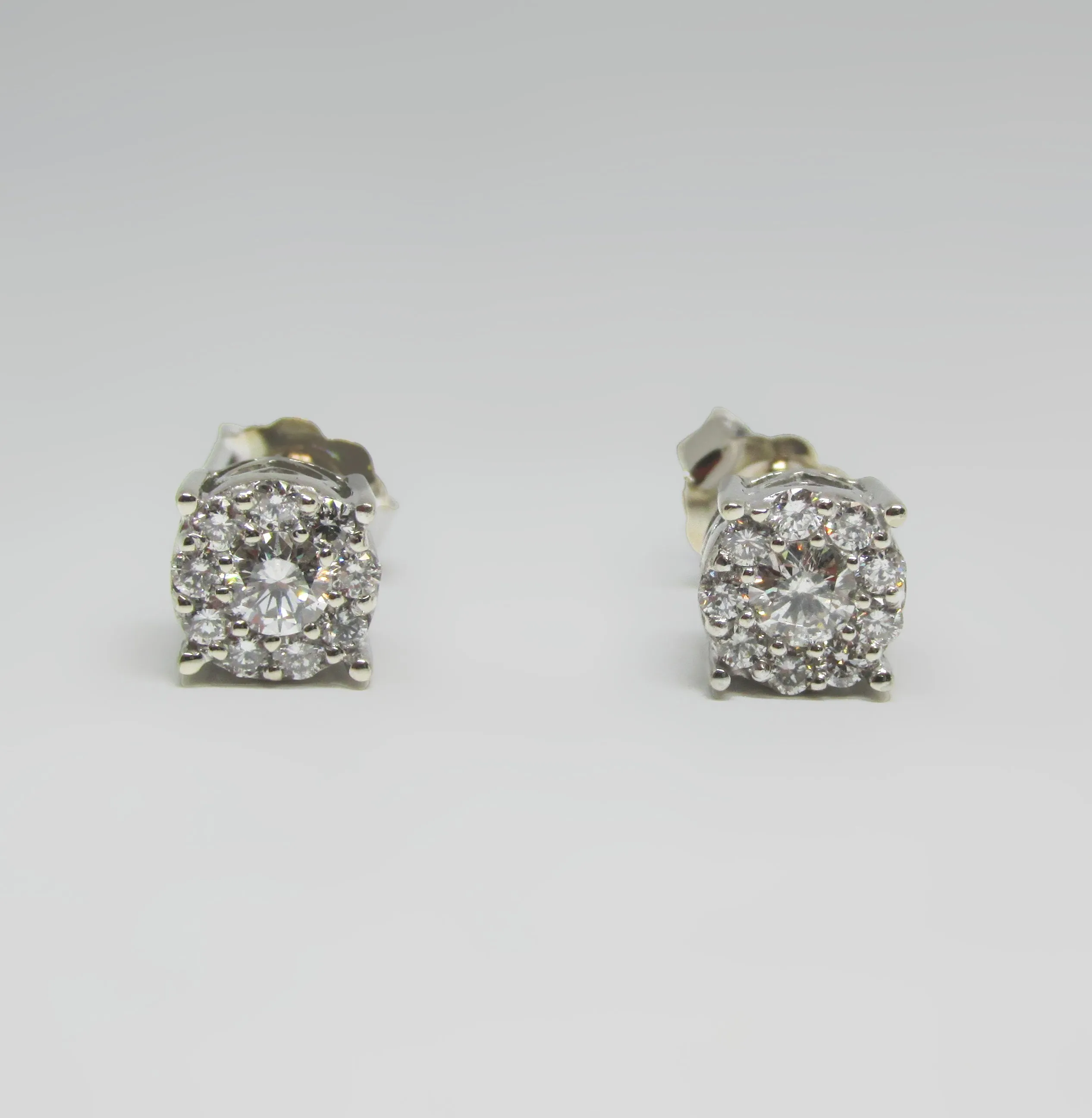 Lab Grown Diamond Halo Stud Earrings 0.75 ct. tw