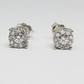 Lab Grown Diamond Halo Stud Earrings 0.75 ct. tw