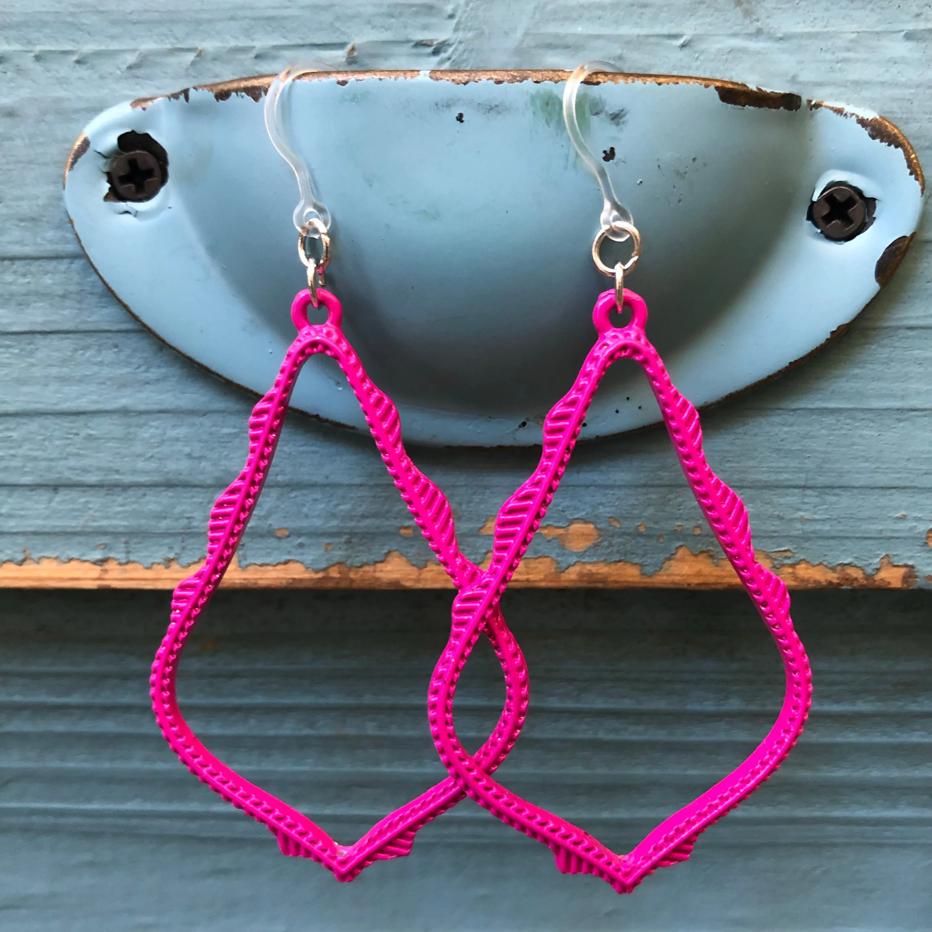 Large Chandelier Dangles Hypoallergenic Earrings for Sensitive Ears Made with Plastic Posts