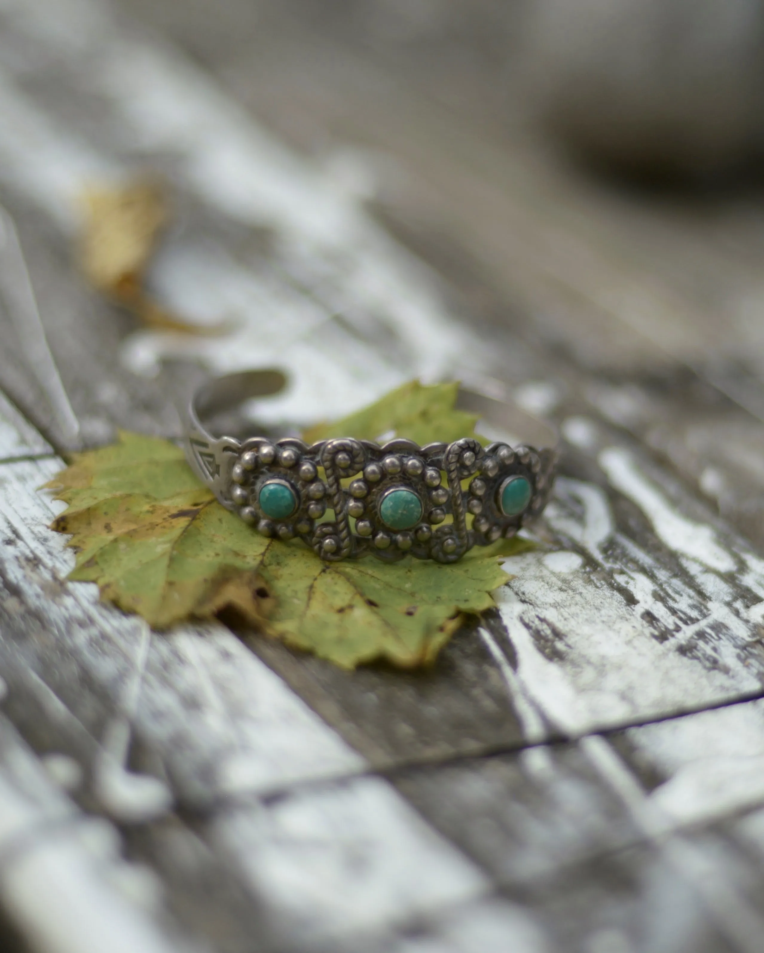 Late 40s Harvey era Navajo turquoise cuff bracelet