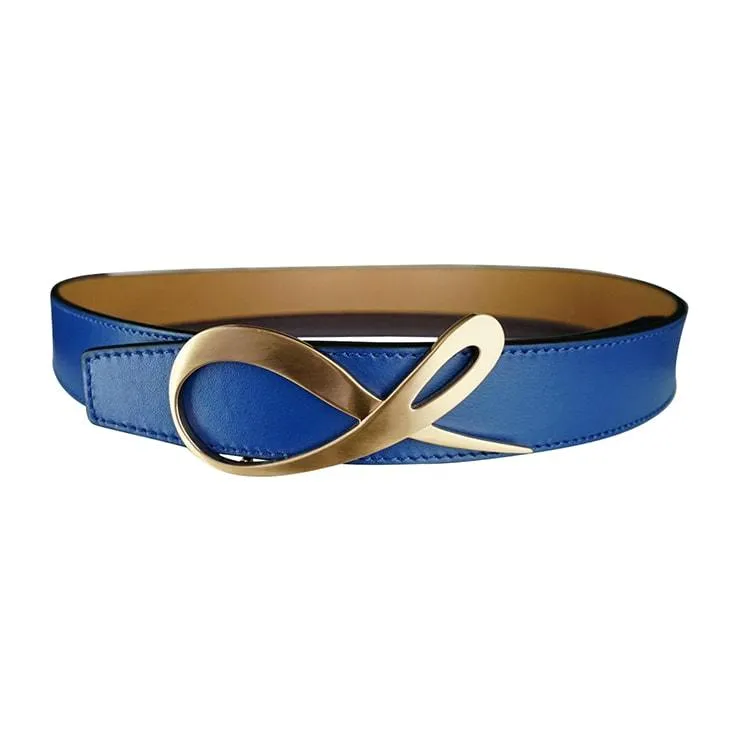 Latte Cobalt Rose Gold Belt