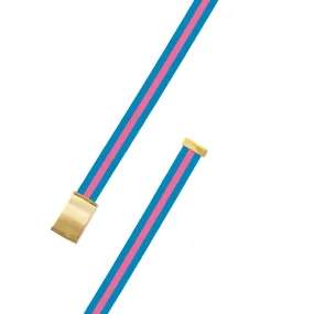 Light Blue & Pink Surcingle Military Buckle Belt