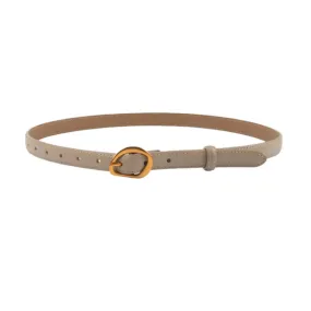 Light Khaki Women's Leather Belts with Gold Buckle Belt 淺卡其女士金扣皮帶 KCBELT1121