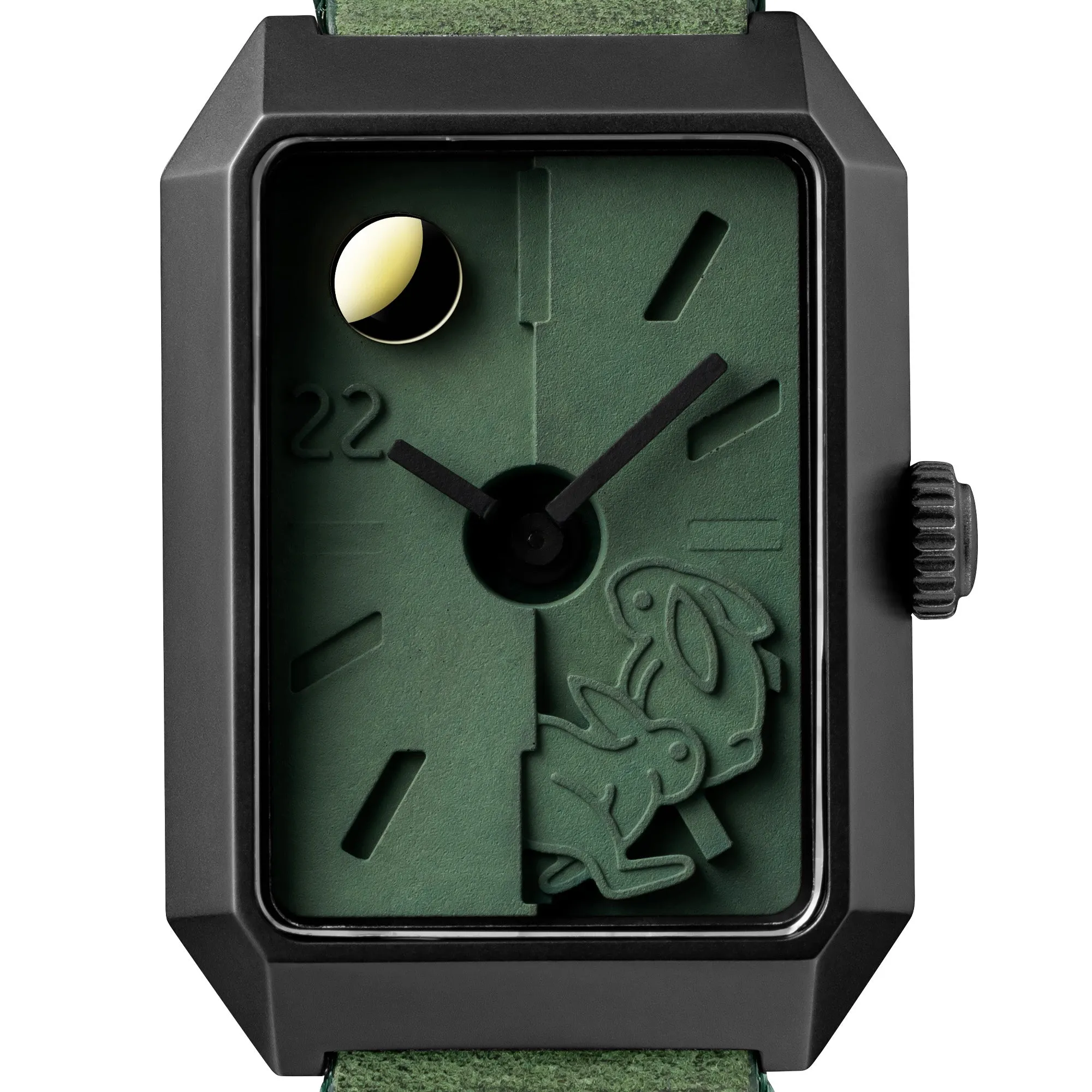 Limited Rabbit Edition Concrete Watch Manual Wind_Moss green (Woman)