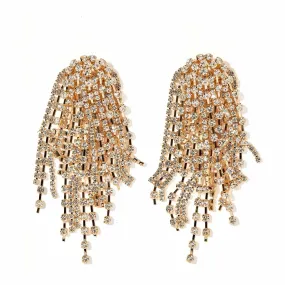 Linny Co | Grayson Gold Tone Crystal Chandelier Earrings